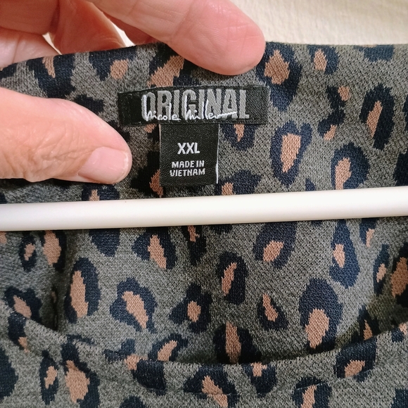 Nicole Miller Gray Black Sheath Dress Scoop Neck - Picture 4 of 5